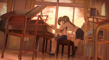 Картинка аниме музыка девушки