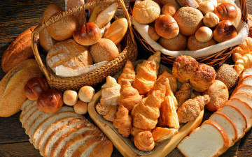 Картинка еда хлеб +выпечка булочки рогалики