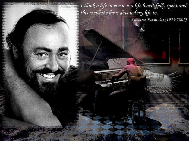 Обои картинки фото luciano, pavarotti, музыка
