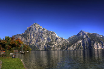 Картинка traunkirchen austria природа реки озера горы озеро