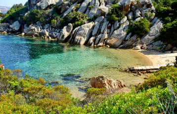 Картинка palau cala martinella природа побережье скалы море пляж камни бухта