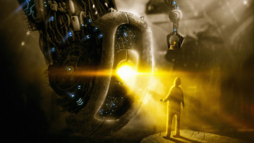 Картинка видео игры portal робот человек