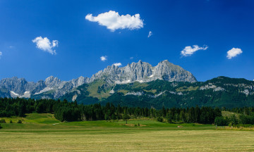 Картинка wilder kaiser austria природа горы гора вильдер кайзер alps лес луг альпы австрия