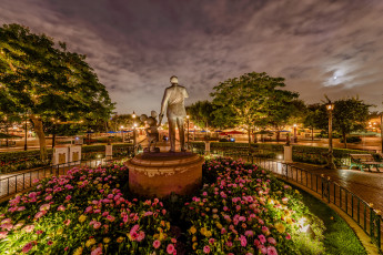 Картинка города диснейленд развлечения парк ночь