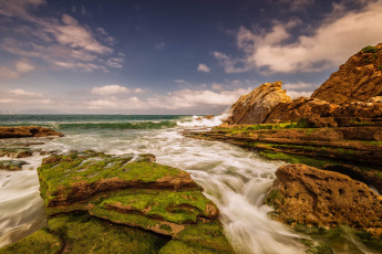 Картинка природа побережье волны берег скалы океан