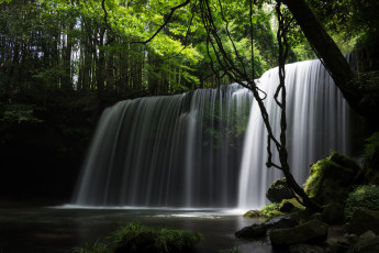 Картинка природа водопады озеро лес водопад деревья