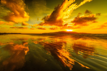 Картинка природа восходы закаты закат облака отражение