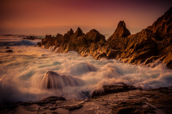 Картинка природа побережье скалы берег океан волны
