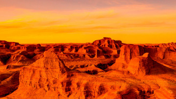 Картинка природа горы каньон закат облака небо панорама