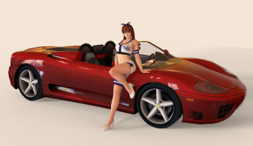 Картинка автомобили 3d+car&girl девушка автомобиль фон взгляд