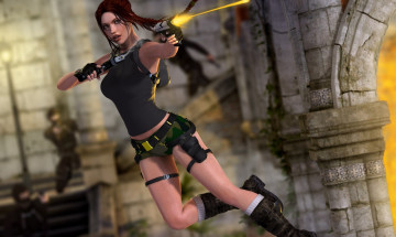 Картинка видео+игры lara+croft+tomb+raider +the+action+adventure взгляд фон оружие девушка
