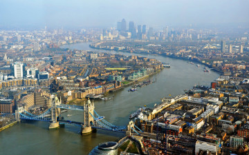 Картинка города лондон+ великобритания тауэрский мост темза англия лондон london панорама река tower bridge