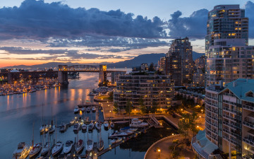 Картинка города ванкувер+ канада ночь город vancouver