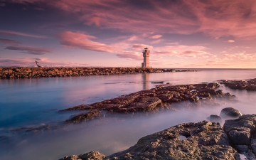 Картинка природа маяки пейзаж закат маяк море