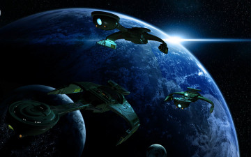 Картинка видео+игры star+trek+online планета вселенная полет космический корабль