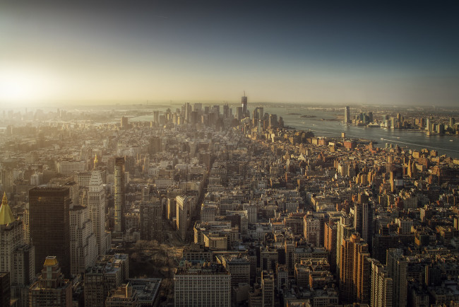Обои картинки фото города, нью-йорк , сша, мегаполис, панорамма, вид, город, manhattan, new, york