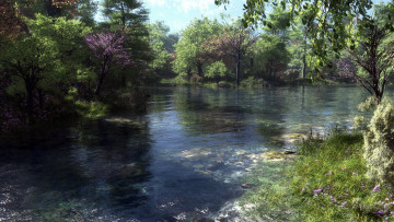 Картинка природа реки озера отражение река