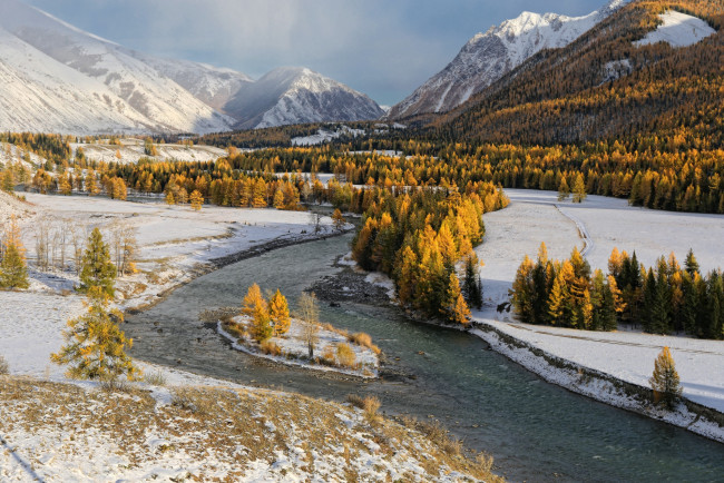Обои картинки фото природа, реки, озера, stones, snow, winter, trees, river