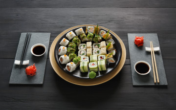 Картинка еда рыба +морепродукты +суши +роллы имбирь роллы суши