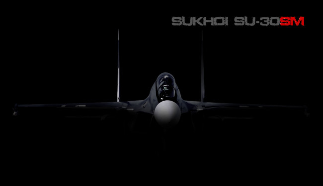Обои картинки фото су-30см, авиация, боевые самолёты, военная, сухой, су, 30, черный, самолет