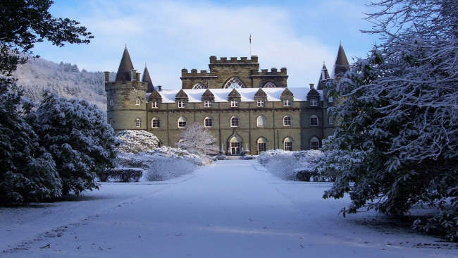 Обои картинки фото inveraray castle, города, замок инверари , шотландия,  англия, inveraray, castle