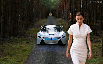 Картинка bmw vision efficientdynamics автомобили авто девушками