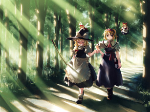 обоя аниме, touhou, тоухау, волшебный, лес
