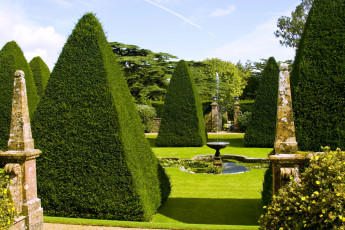 Картинка сад дорсете англия природа парк фонтан пирамиды деревья