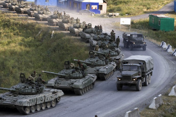 Картинка южная осетия техника военная война танки дорога