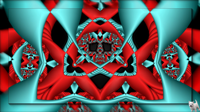 Обои картинки фото 3д, графика, fractal, фракталы, цвета, щенок, узор