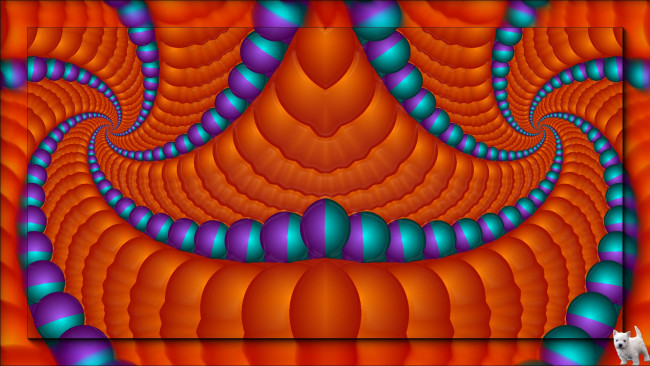Обои картинки фото 3д, графика, fractal, фракталы, щенок, узор, цвета
