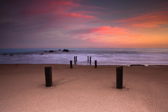 Картинка природа побережье краски небо песок колья пляж выдержка море