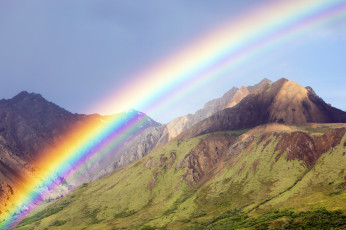 Картинка природа радуга горы пейзаж