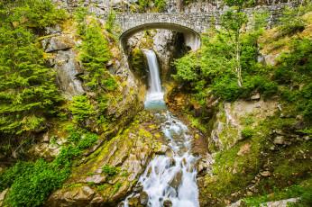 Картинка природа водопады скалы река мост арка водопад