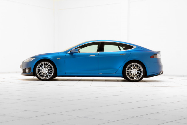 Обои картинки фото автомобили, brabus, голубой, tesla, 2015г, model, s