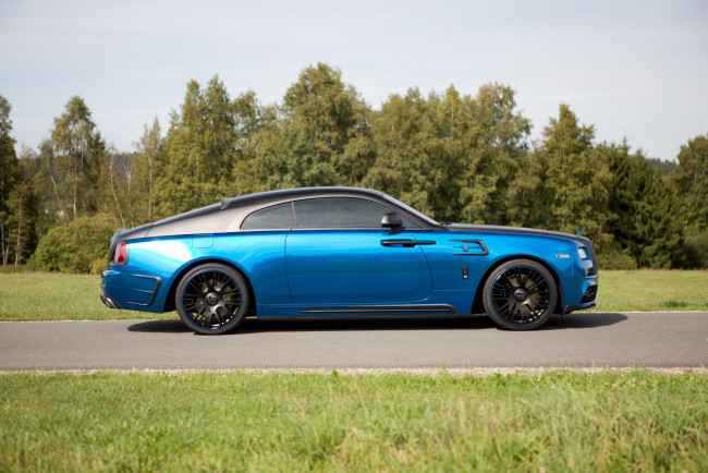 Обои картинки фото автомобили, rolls-royce, синий, 2015г, mansory, bleurion