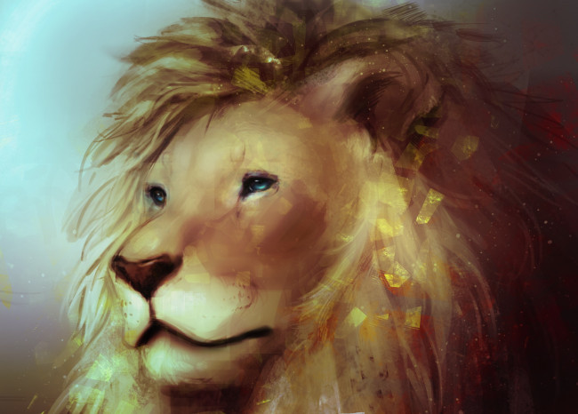 Обои картинки фото рисованное, животные,  львы, лев