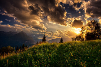 Картинка природа восходы закаты закат облака alps austria tyrol австрия горы тироль альпы