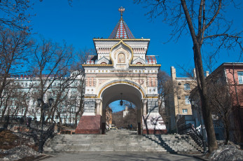 Картинка владивосток города владивосток+ россия город арка