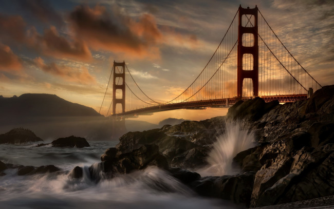 Обои картинки фото golden gate bridge, города, сан-франциско , сша, golden, gate, bridge