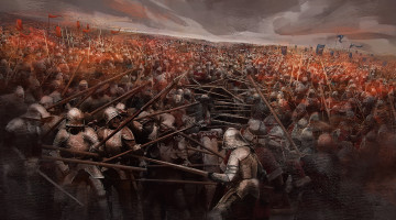 Картинка рисованное армия армии рыцари копья бой