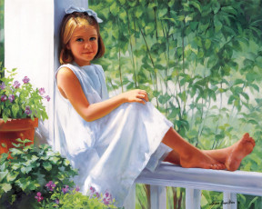 Картинка sitting pretty рисованные laurie snow hein сидящая девочка