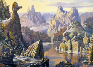 Картинка священное озеро сиверских гор рисованные всеволод иванов горы урал первый снег храм