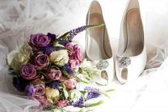 Картинка разное одежда обувь текстиль экипировка туфли букет свадьба