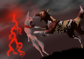 Картинка рисованное животные молния когти собаки