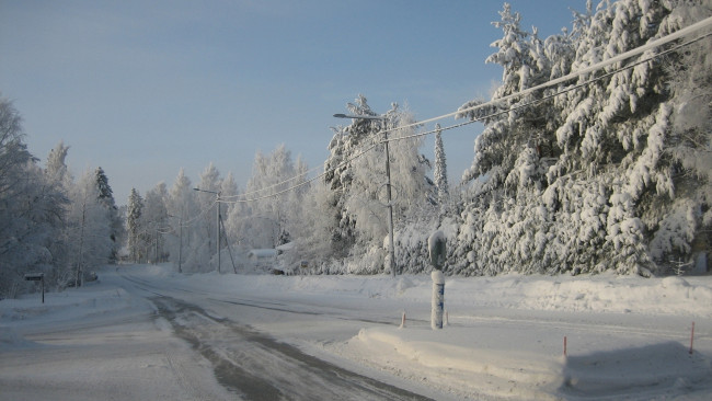 Обои картинки фото природа, дороги, лес, снег