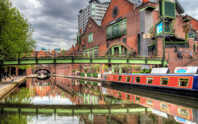 Обои картинки фото birmingham, england, города, - мосты