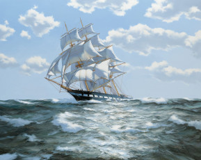 Картинка james brereton рисованные море парусник