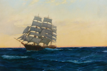 Картинка montague dawson рисованные парусник море