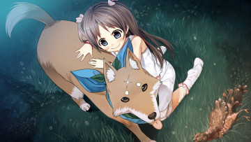 Картинка monobeno аниме девушка собака